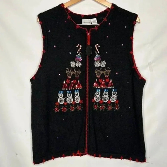 Kim Rogers embroidered XL Christmas vest - Picture 1 of 5